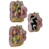 The pink cartoon-shaped hair band bag contains colorful plush hair bands and black and white hair bands Item Picture